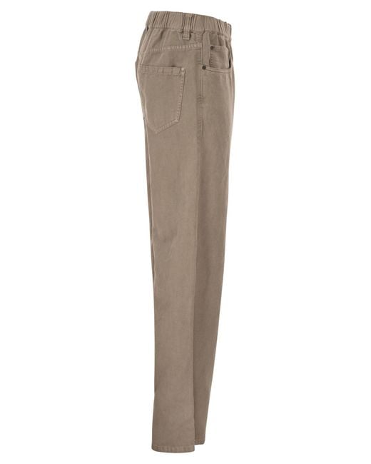 Brunello Cucinelli Brown Contemporary Garment-Dyed Trousers
