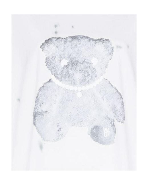 we11done White Teddy Bear Cotton Sweatshirt