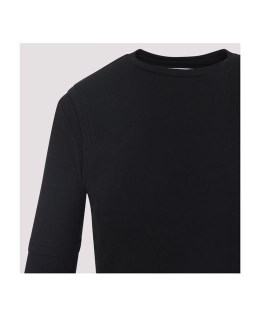 Jil Sander Black 3 Pack Logo Embroidered Top