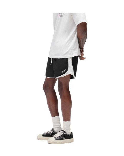Represent Black Cruz Relaxed Fit Side-Stripe Shorts for men