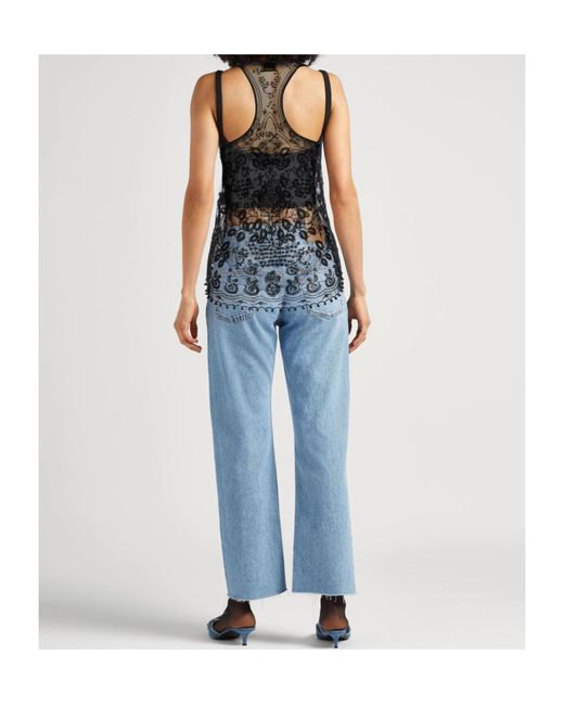 Isabel Marant Gray Floral Lace Tank Top