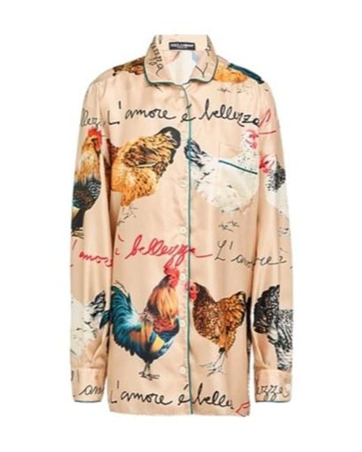 Dolce & Gabbana Pink Multicolored Long-Sleeved Shirt