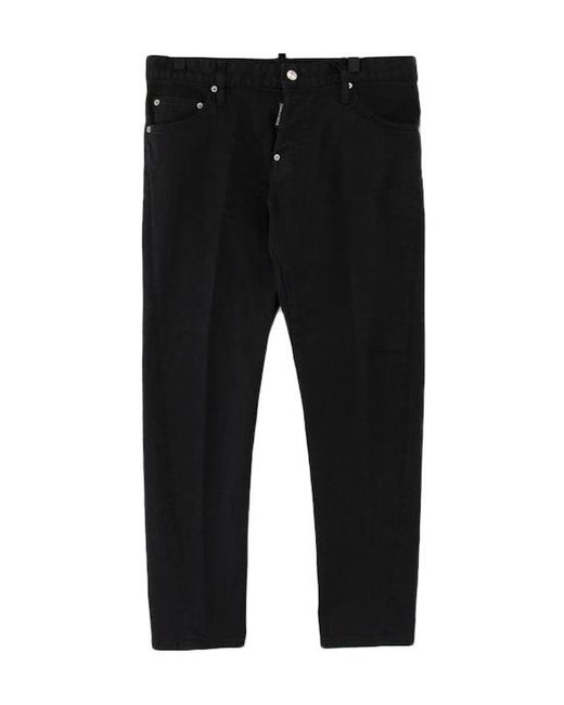 DSquared² Black Garment Dyed Slim Twist Jeans for men