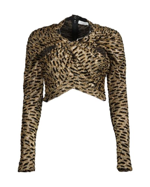 Rabanne Black Metallic Jacquard Twisted Chain-Link Top