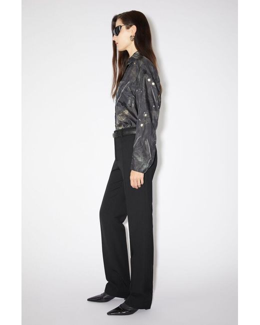 Acne Black Mid-Rise Tailored Trousers