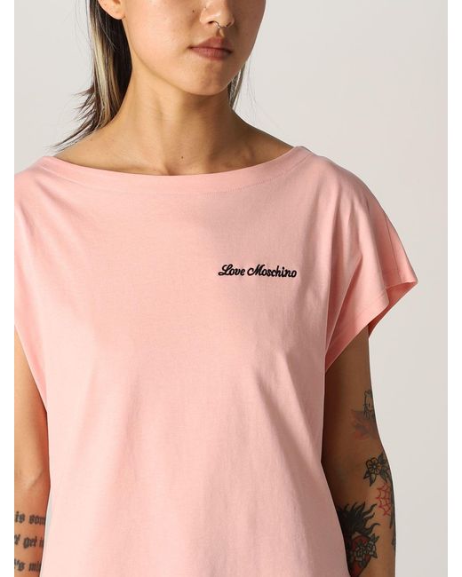 Moschino Red T-Shirt With Round Neck And Short Sleeves