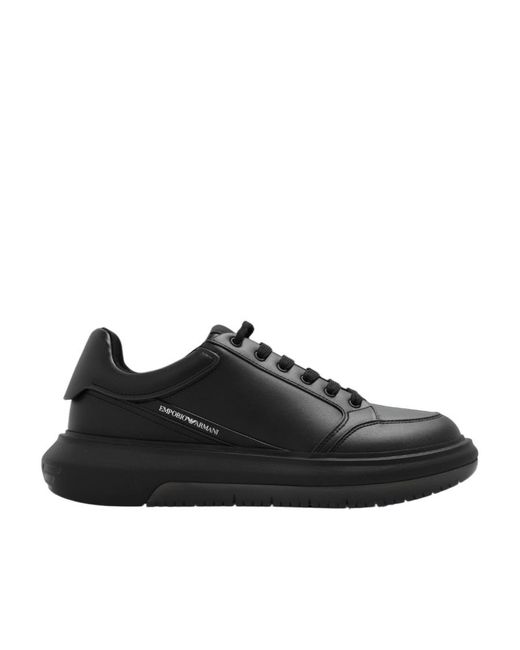 Emporio Armani Black Sneakers With Logo for men