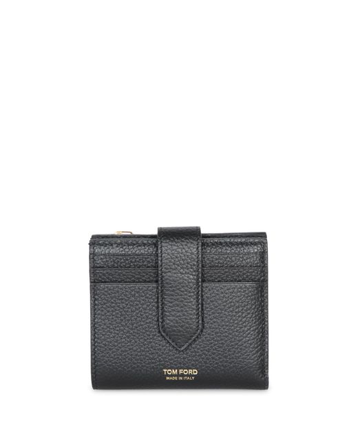 Tom Ford Gray Leather Cardholder for men