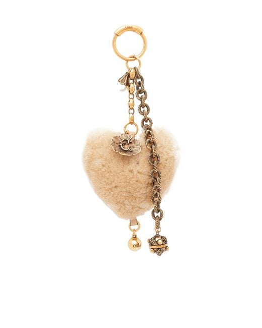 Chloé White Symbols Heart Bag Charm