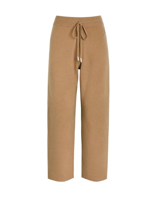 Moncler Natural Logo-Appliquéd Wool And Cashmere-Blend Sweatpants