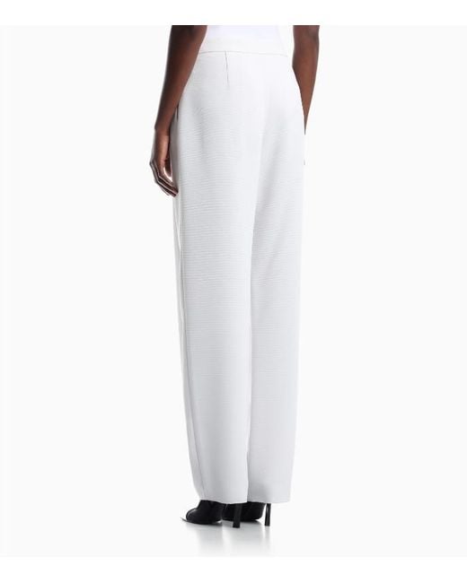 Emporio Armani White Straight-Leg Trousers