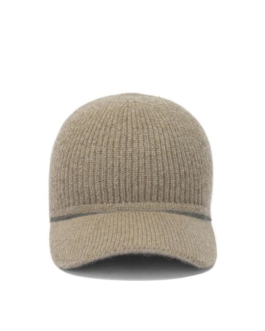 Brunello Cucinelli White Knit Baseball Cap