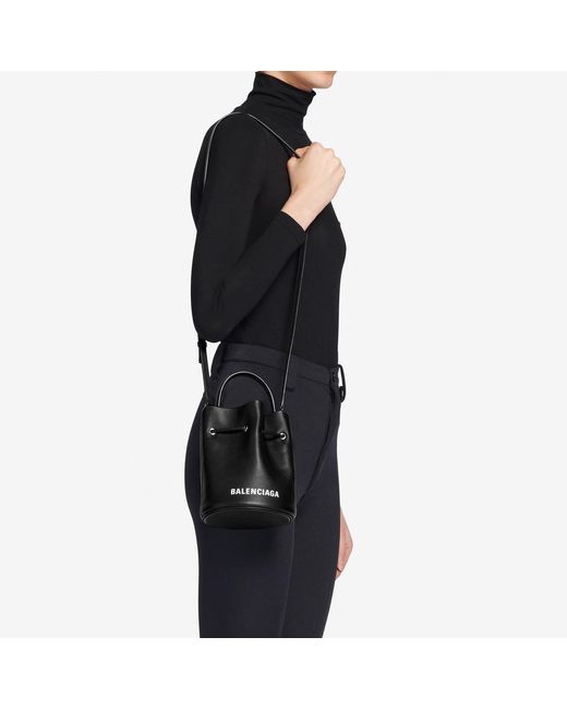 Balenciaga Black Everyday Xs Drawstring Bucket Bag