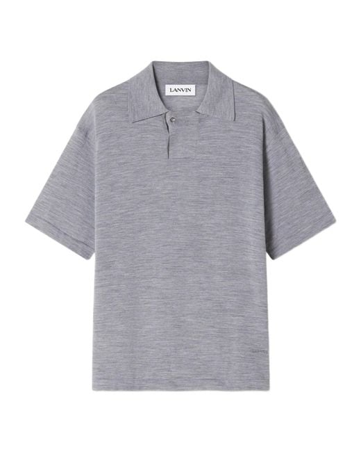 Lanvin Gray Short-Sleeved Polo Shirt for men
