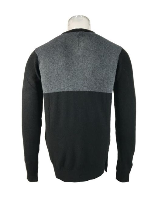 Armani Jeans Black Long-Sleeved Contrasting Sweater for men