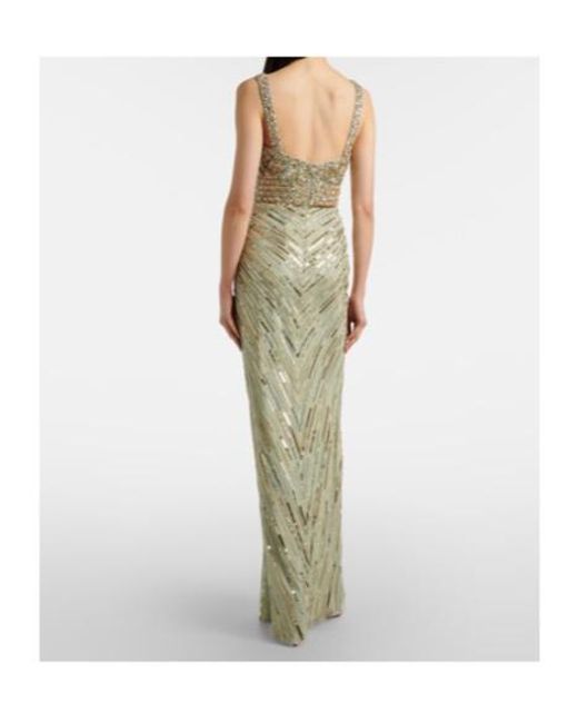 Jenny Packham Green Elixir Embellished Bustier Gown