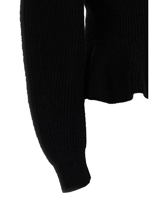 Chloé Black Peplo Cardigan Sweater, Cardigans