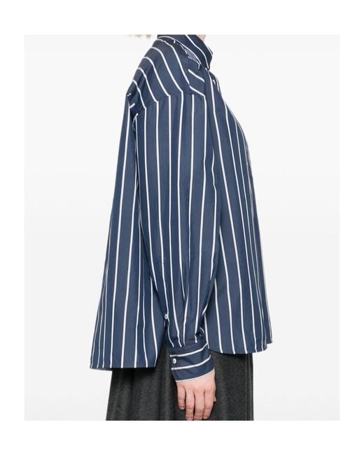Brunello Cucinelli Blue Striped Button-Down Shirt