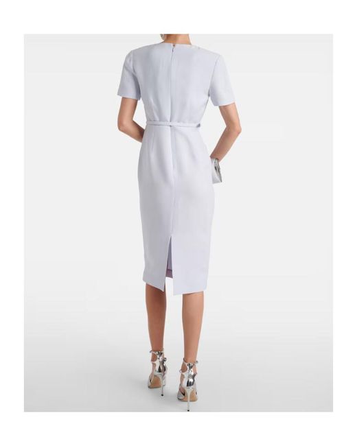 Roland Mouret White Wool And Silk Midi Dress