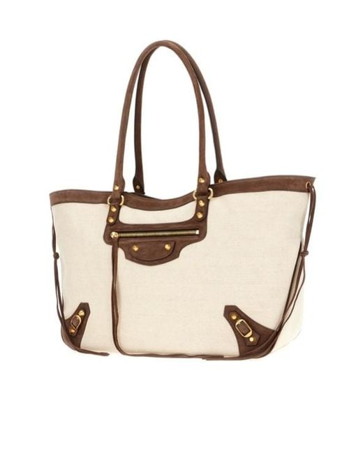Balenciaga Natural Zippered Handbag