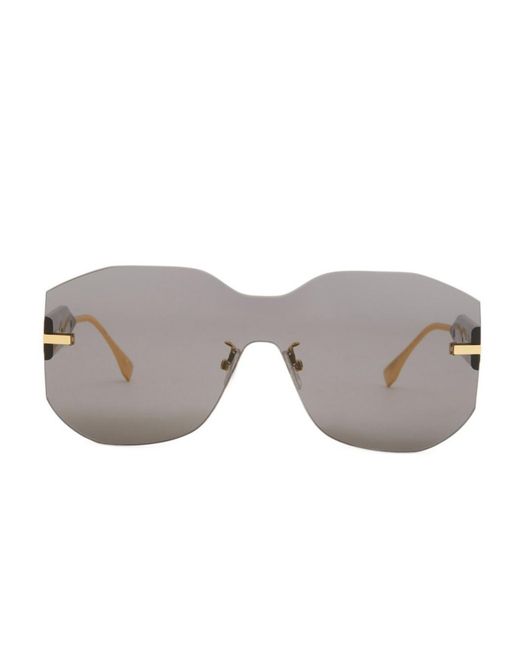 Fendi Gray Graphy Rimless Oversized Sunglasses