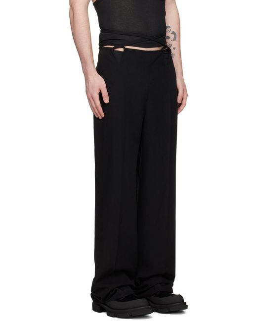Dion Lee Black V-Wire Straight-Leg Cut-Out Trousers