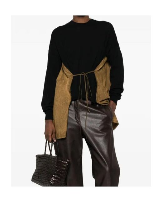 Uma Wang Black Long Slv Sweater