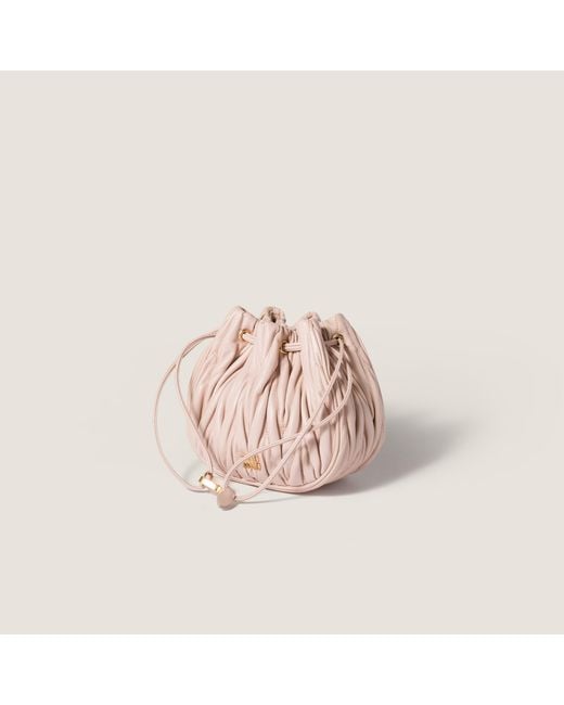Miu Miu Pink Matelassé Nappa Leather Pouch
