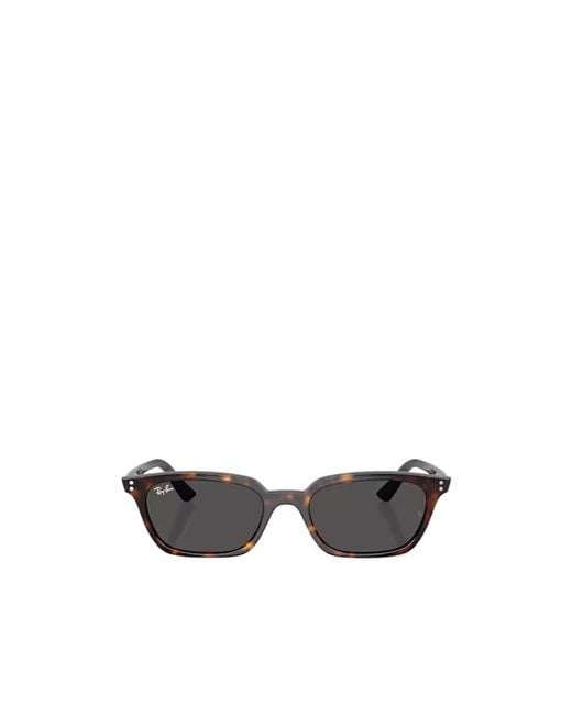 Ray-Ban White Zaya Rectangle-Frame Sunglasses for men