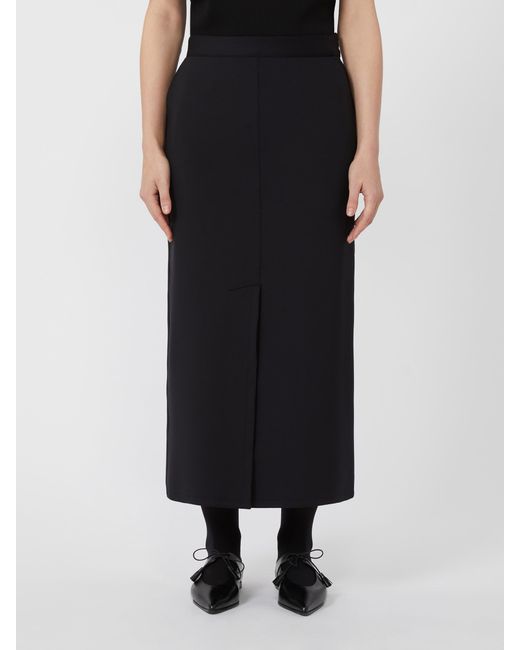 Max Mara Black Elea Front Slit Skirt