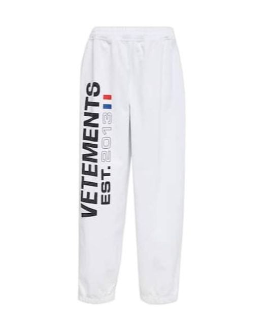 Vetements White Brand Logo Sweatpants
