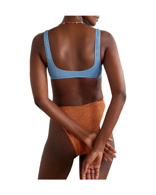 Oseree Blue Metallic Bikini