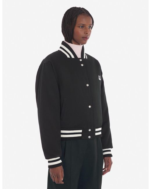 Maison Kitsuné Blue Maison Kitsuné Fox Head Patch Bomber Jacket