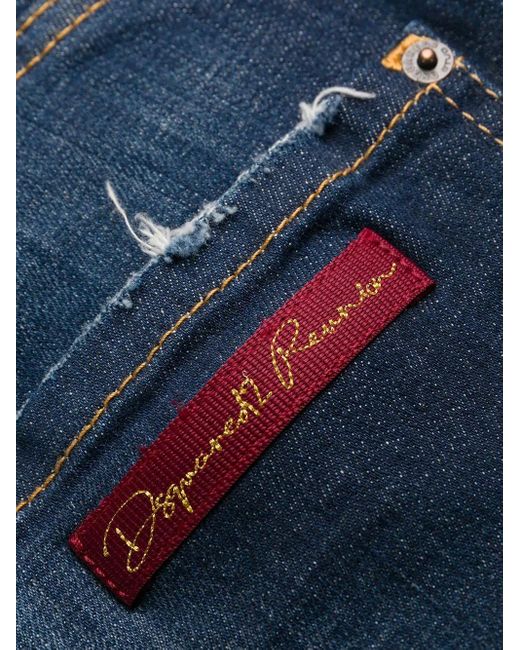 DSquared² Blue Distressed Slim-Fit Jeans