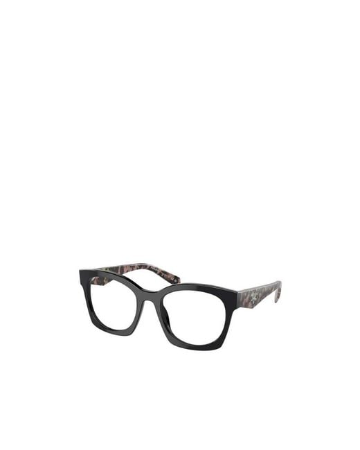 Prada White Geometric Frame Flat Mirror