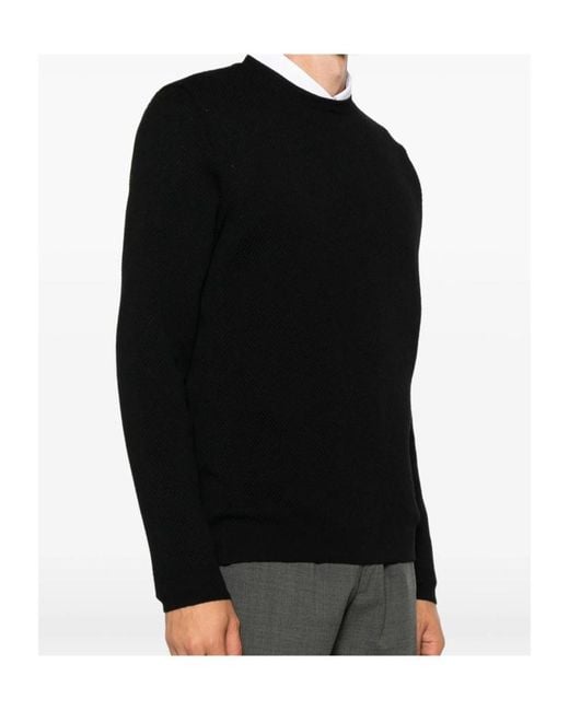 Zanone Black Long-Sleeved Sweater for men
