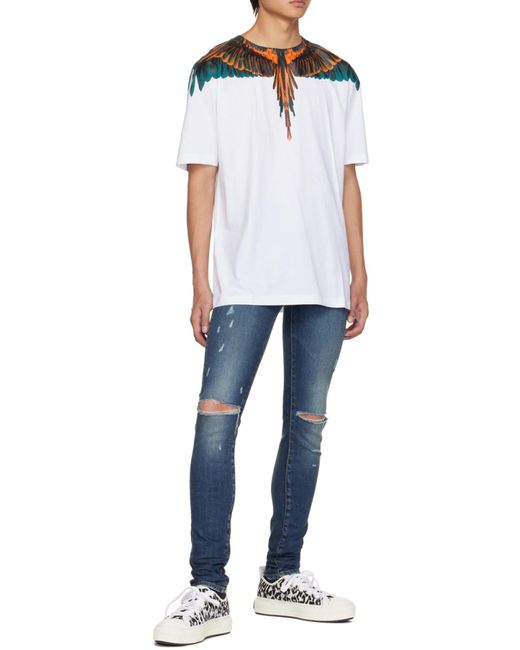 Marcelo Burlon White County Of Milan Wings Printed Crewneck T-Shirt for men
