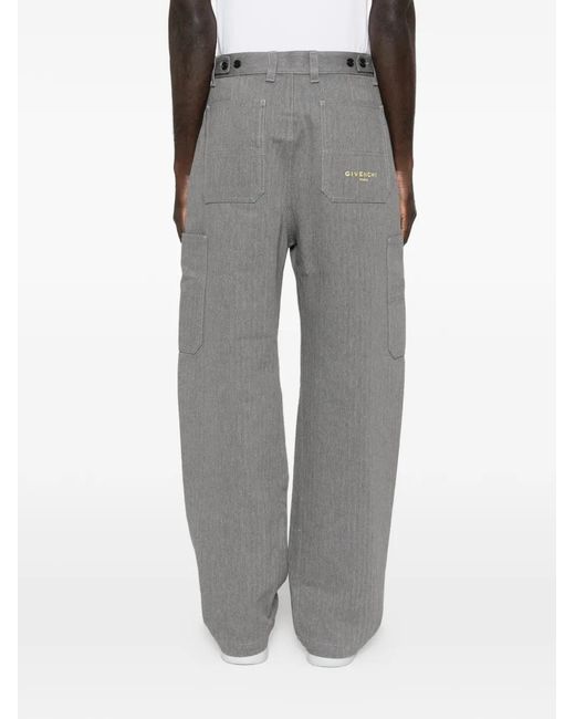 Givenchy Gray Couture Seam Cargo Trousers for men