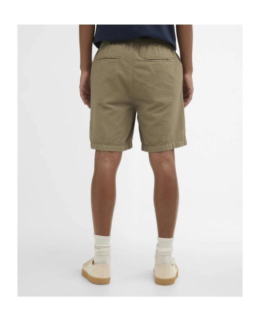 Barbour Natural Seersucker Drawstring Shorts for men