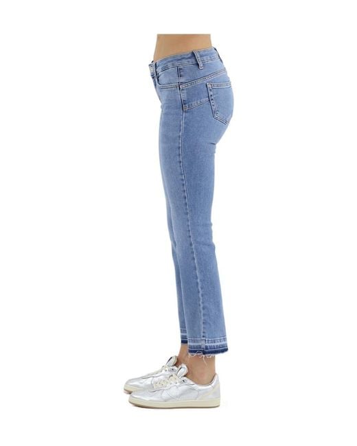 Liu Jo Blue Unfinished Hem Bootcut Jeans