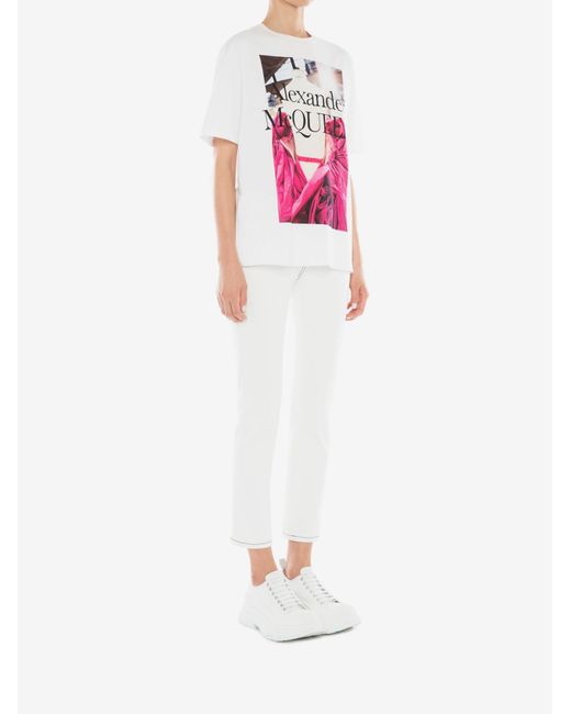 McQueen Pink Item O-Neck Short-Sleeved T-Shirt
