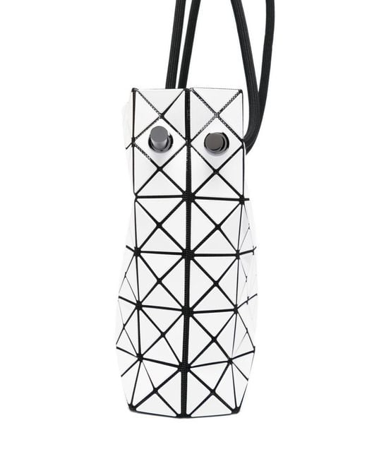 Issey Miyake White Prism Drawstring Shoulder Bag