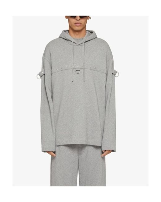 Givenchy Gray D-Ring Drawstring Hoodie for men