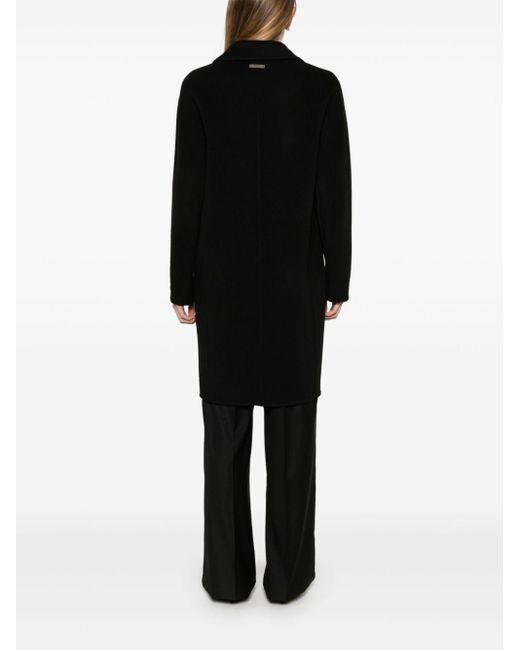 Peserico Black Single-Button Mid-Length Coat