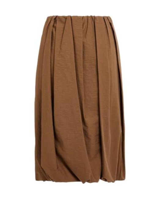 Brunello Cucinelli Brown Pleated Balloon Skirt