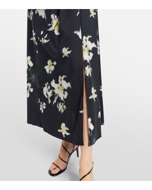 Altuzarra Black Floral Cotton-Blend Midi Dress