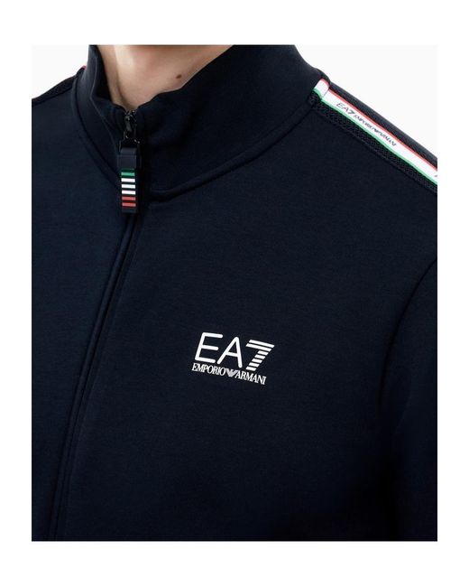 EA7 Blue Italian Spirit Cotton-Blend Tracksuit for men