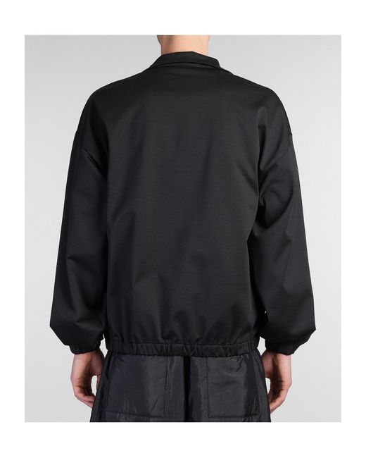 Jil Sander Black Zip-Up Long Sleeved Sweatshirt for men