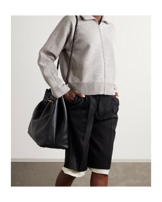 Jil Sander Gray High-Neck Zip-Front Cardigan