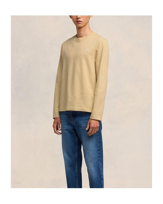 AMI Natural Ami Long Sleeved Crewneck T-Shirt for men